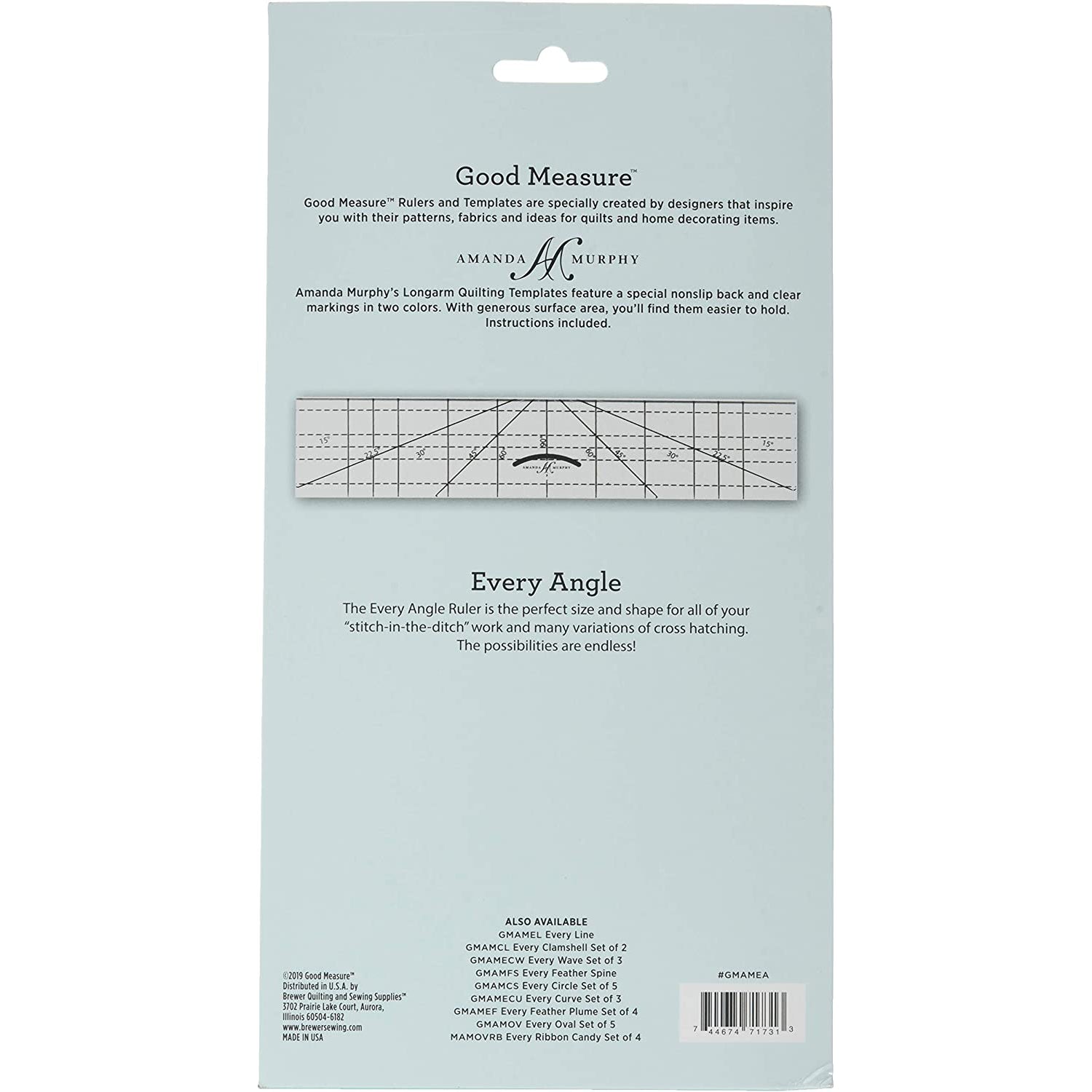 Good Measure Every Angle Quilting Ruler for Longarm Machines
